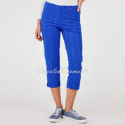 Robell Marie 07 Seersucker Capri Trouser 51576-54554-67 (Royal Blue)