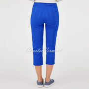 Robell Marie 07 Seersucker Capri Trouser 51576-54554-67 (Royal Blue)