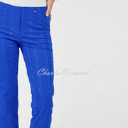 Robell Marie 07 Seersucker Capri Trouser 51576-54554-67 (Royal Blue)