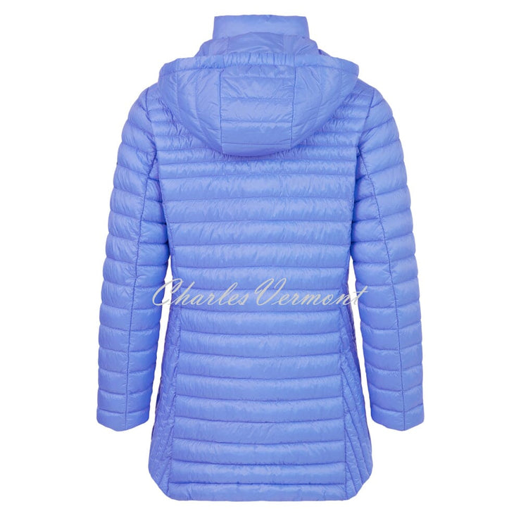 Fransden Lightly Padded Longline Coat - Style 224-588-65 (Cornflower Blue)