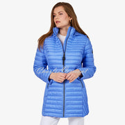 Fransden Lightly Padded Longline Coat - Style 224-588-65 (Cornflower Blue)