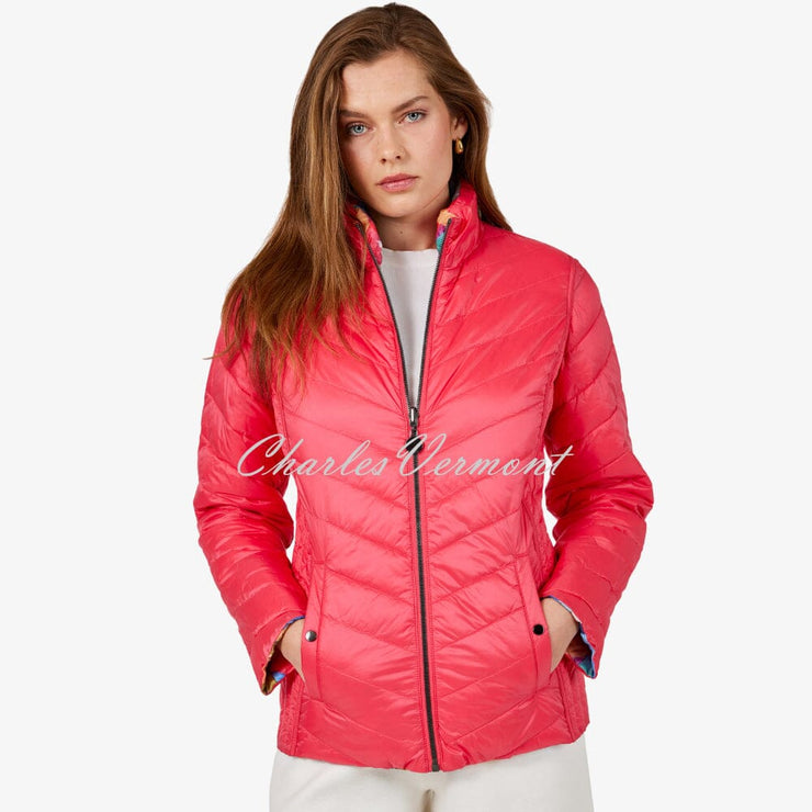 Frandsen Lightly Padded 2-In-1 Reversible Jacket - Style 226-588-6544 (Watermelon Pink / Multi)