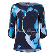 Tia Abstract Print Split Sleeve Top - Style 74564-7942-60