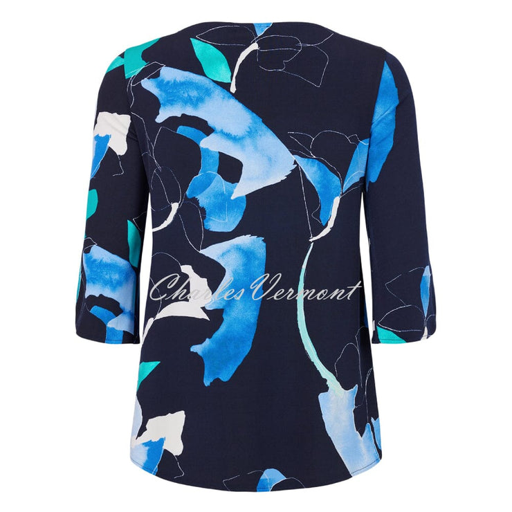 Tia Abstract Print Split Sleeve Top - Style 74564-7942-60