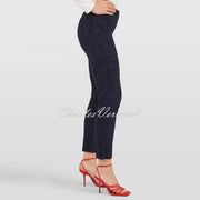 Robell Bella 09 - 7/8 Cropped Trouser 51560-54401-69 (Navy Leaf Jacquard)