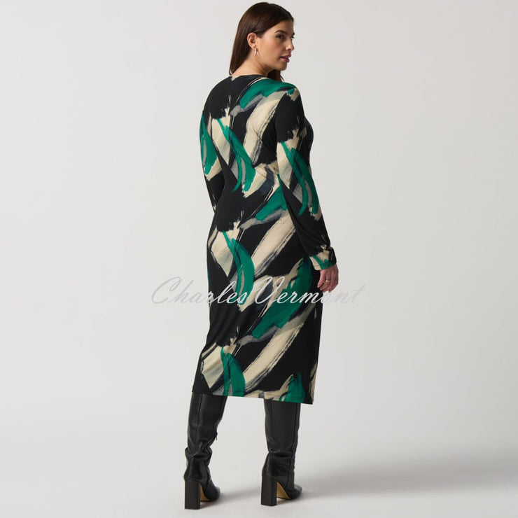 Joseph Ribkoff Abstract Print Mock Wrap Dress- Style 233127