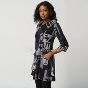 Joseph Ribkoff Letter Print Tunic Style Sweater - Style 234226