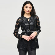 Joseph Ribkoff Geometric Patterned Jacket - Style 241905 (Black)