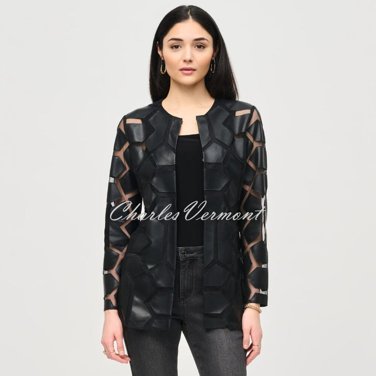 Joseph Ribkoff Geometric Patterned Jacket - Style 241905 (Black)