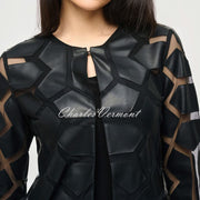 Joseph Ribkoff Geometric Patterned Jacket - Style 241905 (Black)