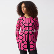 Joseph Ribkoff Geometric Patterned Jacket - Style 241905 (Geranium / Black)