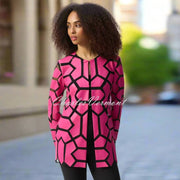 Joseph Ribkoff Geometric Patterned Jacket - Style 241905 (Geranium / Black)