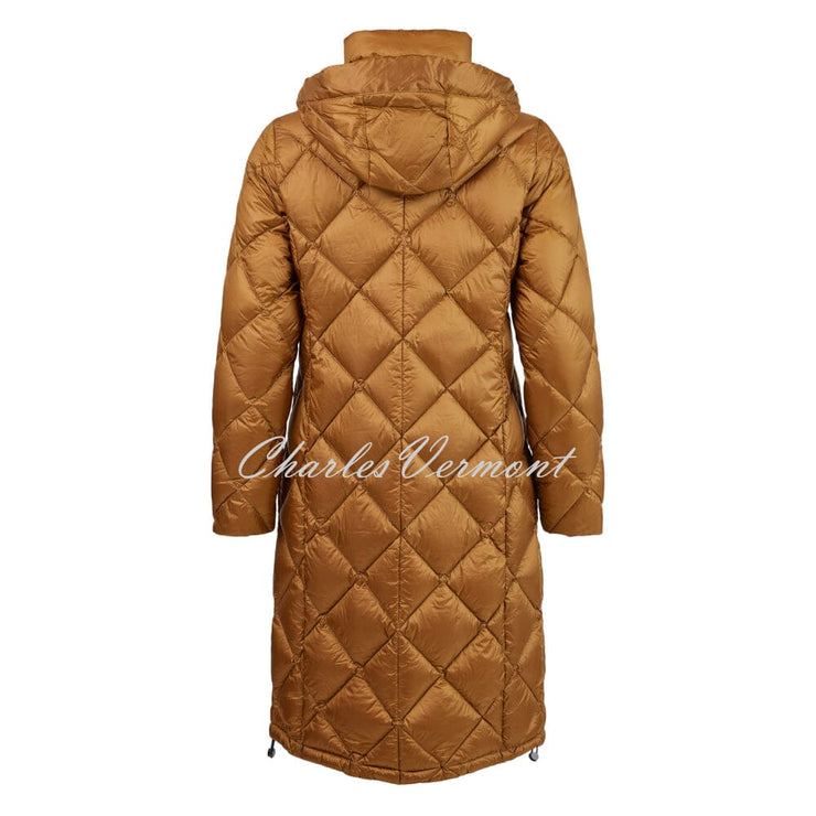 Normann Quilted Longline Coat - Style 8623-400-18 (Russet Brown)