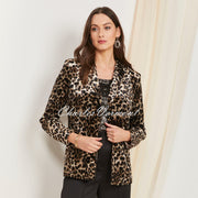 Tia Animal Print Velvet Blazer Jacket - Style 77592-7858-88