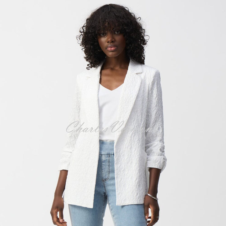 Joseph Ribkoff Jacquard Blazer Jacket - Style 242034 (White)