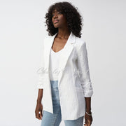 Joseph Ribkoff Jacquard Blazer Jacket - Style 242034 (White)