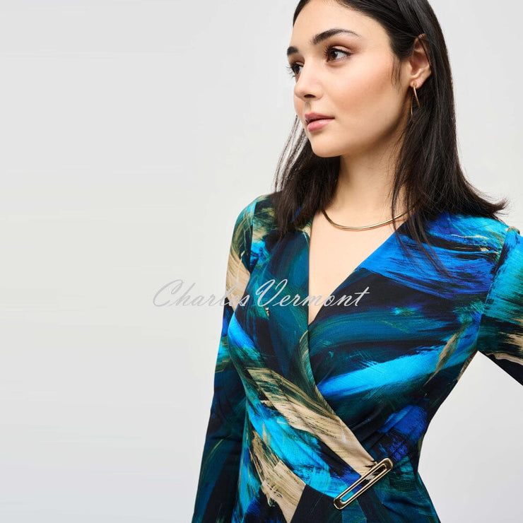 Joseph Ribkoff Abstract Print Wrap Dress - Style 243072