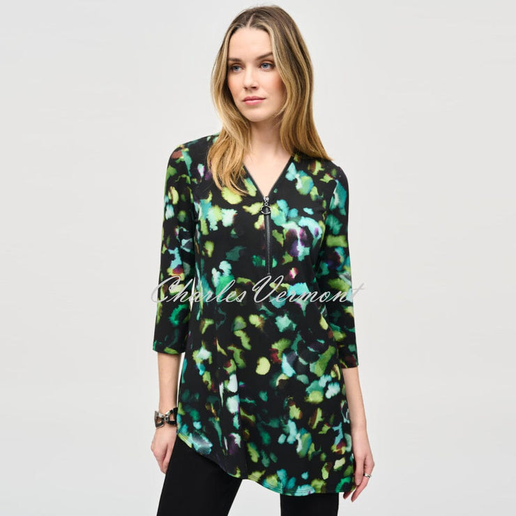 Joseph Ribkoff Abstract Print Zip Tunic Top - Style 243134