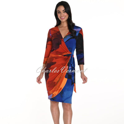 Frank Lyman Abstract Sunset Print Wrap Dress - Style 243135