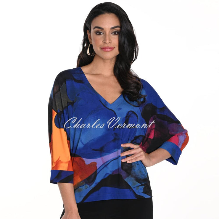 Frank Lyman Abstract Sunset Print V-neck Top - Style 243138