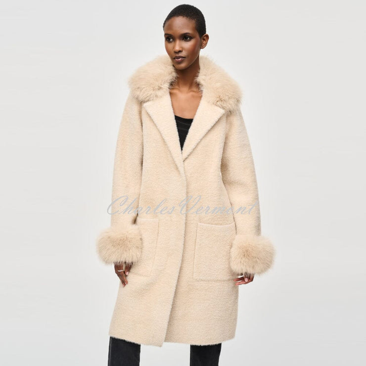 Joseph Ribkoff Faux Fur Coat - Style 243923 (Champagne)