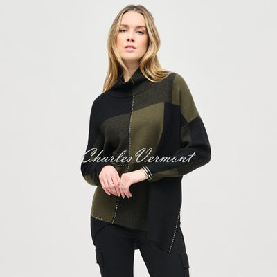 Joseph Ribkoff Colour-Block Jacquard Knit Sweater - Style 243944