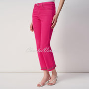 Joseph Ribkoff Cropped Jean With Diamante Frayed Hem - Style 243964 (Geranium)