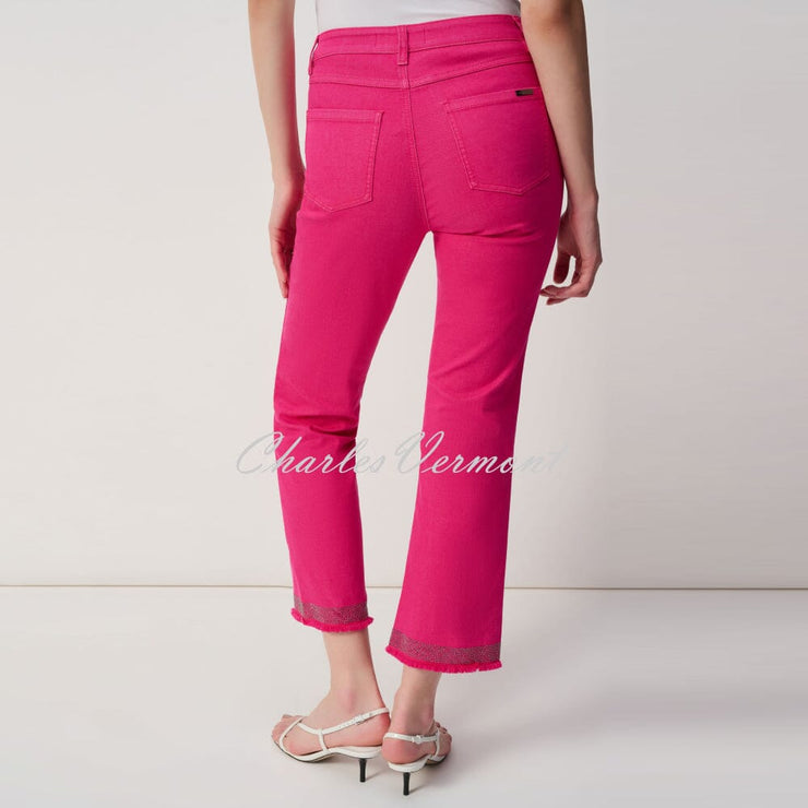 Joseph Ribkoff Cropped Jean With Diamante Frayed Hem - Style 243964 (Geranium)