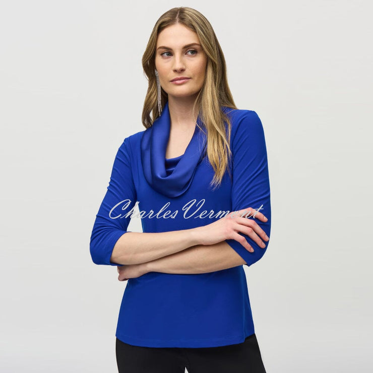 Joseph Ribkoff Satin Cowl Neck Top - Style 244106 (Royal Sapphire)