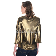 Frank Lyman V-Neck Top - Style 244142 (Gold / Black)