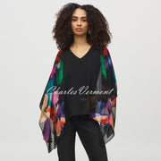 Joseph Ribkoff Chiffon Abstract Print Poncho Top - Style 244174