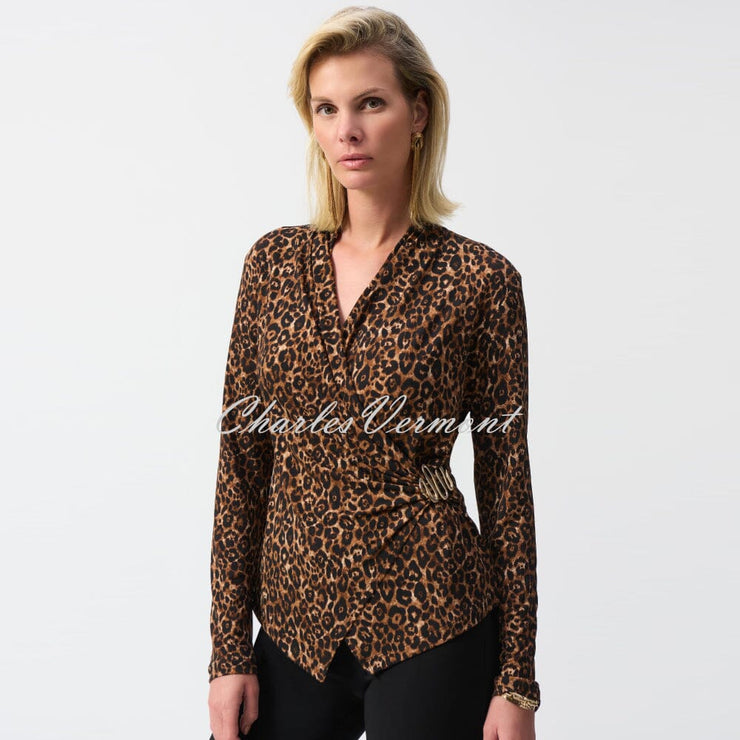 Joseph Ribkoff Animal Print Wrap Top - Style 244251