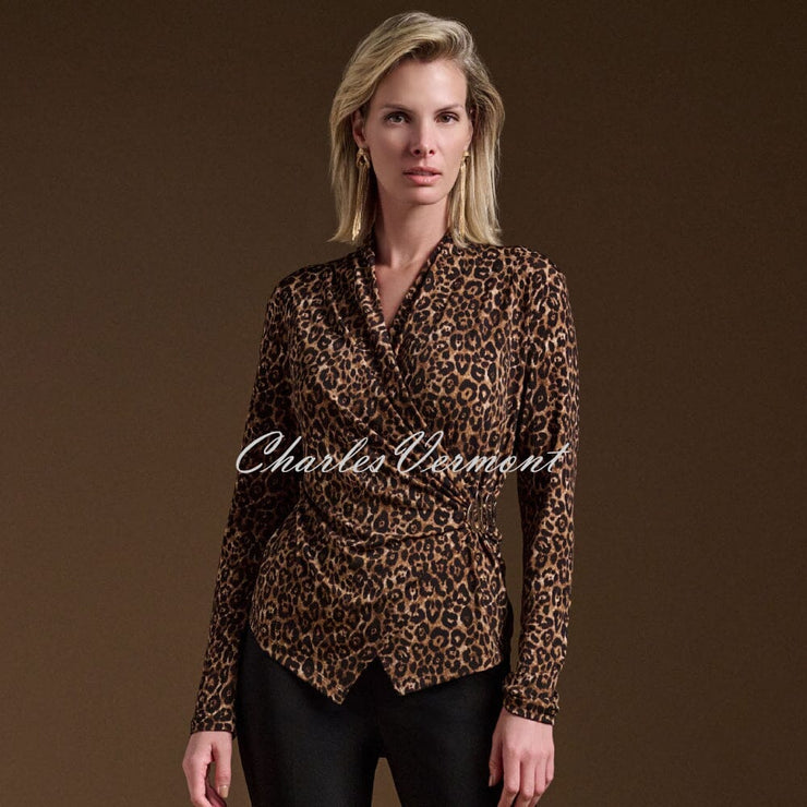 Joseph Ribkoff Animal Print Wrap Top - Style 244251