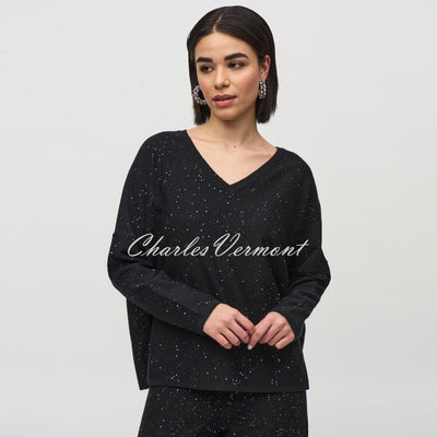 Joseph Ribkoff Sequin Knit Sweater Top - Style 244921