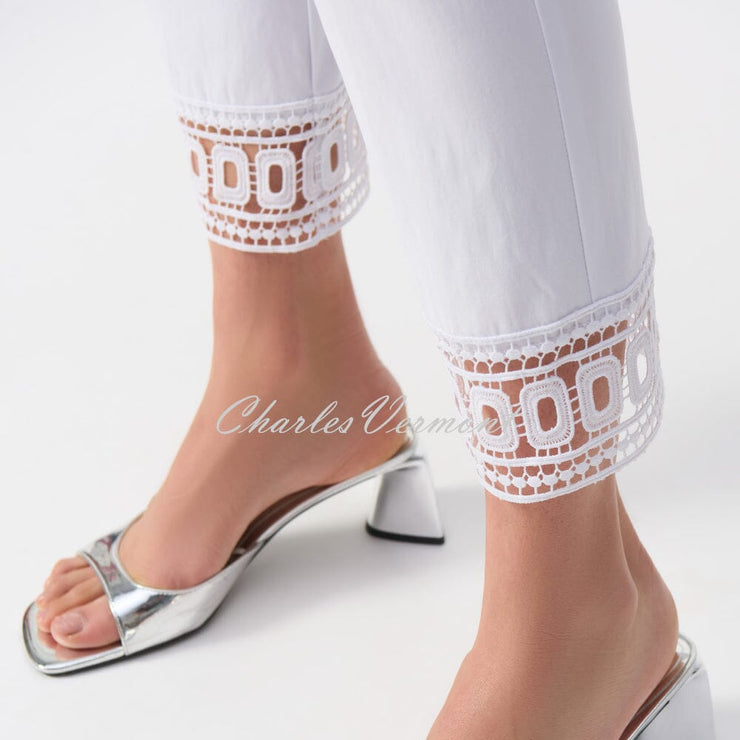 Joseph Ribkoff Trouser With Lace Hem - Style 251053 (White)