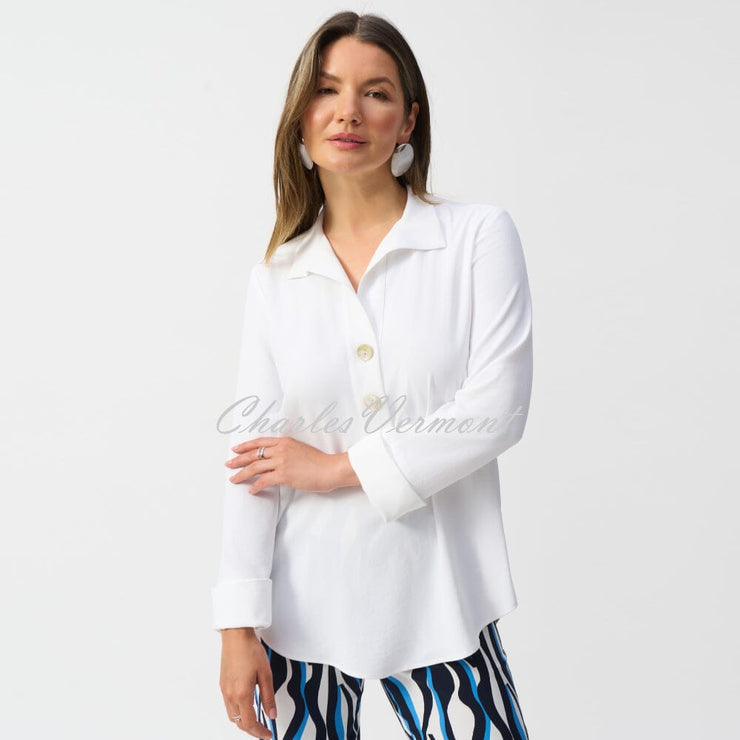 Joseph Ribkoff Blouse With Pearlescent Button Detail - Style 251079