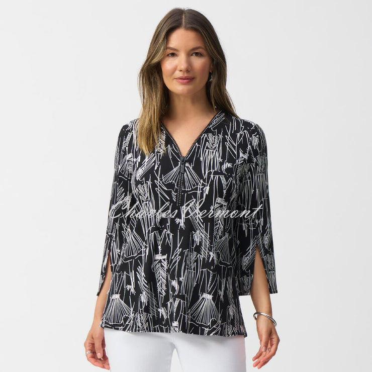 Joseph Ribkoff Diamante Zip Tunic Top - Style 251181