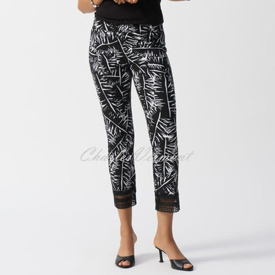 Joseph Ribkoff Tropical Print Trouser With Lace Hem - Style 251218