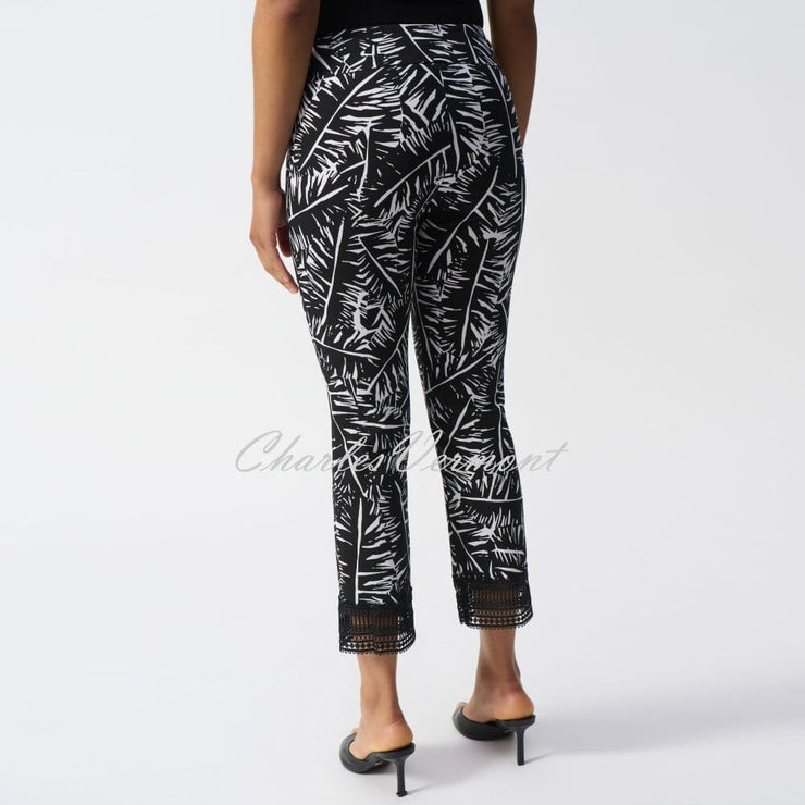 Joseph Ribkoff Tropical Print Trouser With Lace Hem - Style 251218