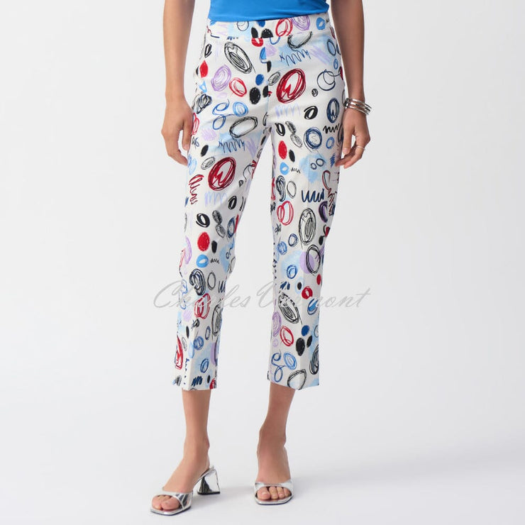 Joseph Ribkoff Abstract Print Cropped Trouser - Style 251221