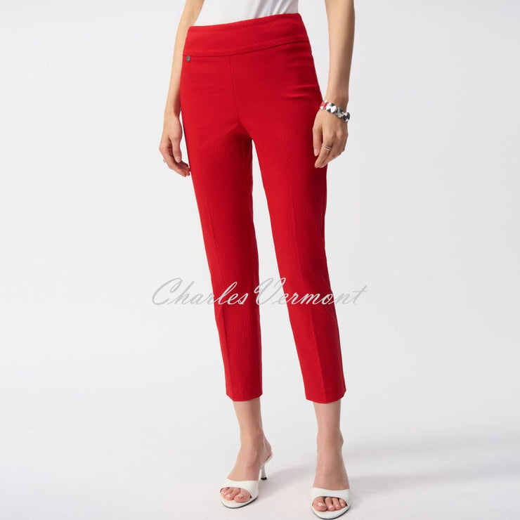 Joseph Ribkoff Textured Jacquard Cropped Trouser - Style 251256 (Red)