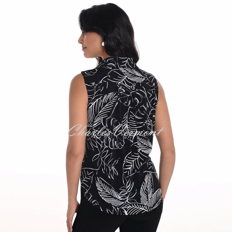 Frank Lyman Tropical Leaf Print Sleeveless Top - Style 251354