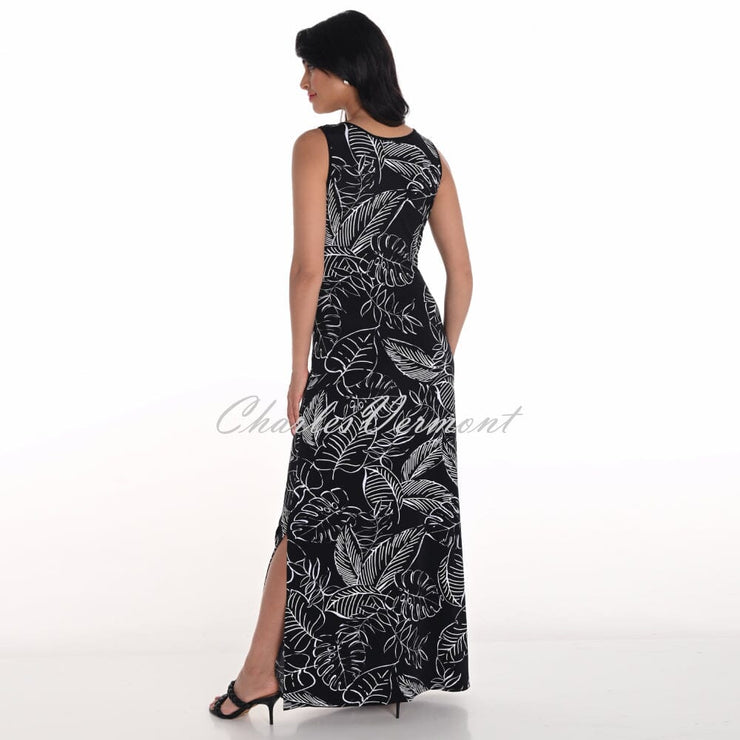 Frank Lyman Tropical Leaf Print Maxi Dress - Style 251356