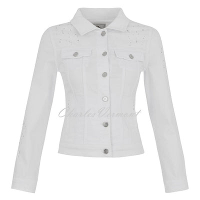 Dolcezza 'White is White' Jean Jacket with Silver Stud Detail - Style 25190