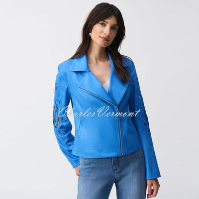 Joseph Ribkoff Faux Suede Jacket With Embroidery Detail - Style 251936