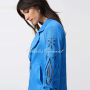 Joseph Ribkoff Faux Suede Jacket With Embroidery Detail - Style 251936