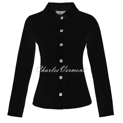 Dolcezza Denim Jacket with Embroidery - Style 25201 (Black)