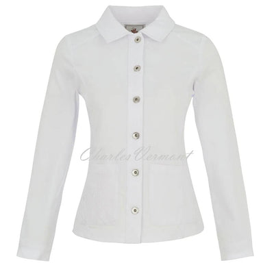 Dolcezza Denim Jacket with Embroidery - Style 25201 (White)