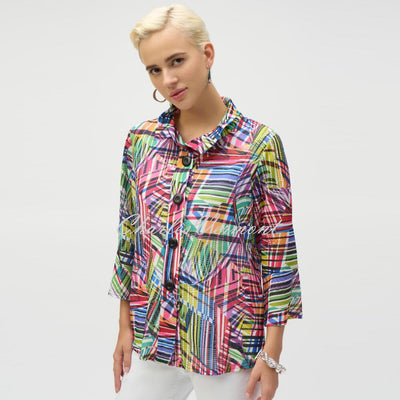 Joseph Ribkoff Multicoloured Abstract Print Jacket - Style 252038