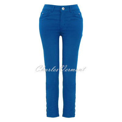 Dolcezza Cropped Jean With Hem Detail - Style 25205 (Royal Blue)